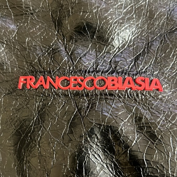 Francesco Biasia Red and Black Leather Hobo Designer Rare Bag - Picture 11 of 16